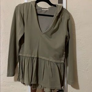 Deep V hooded sweatshirt